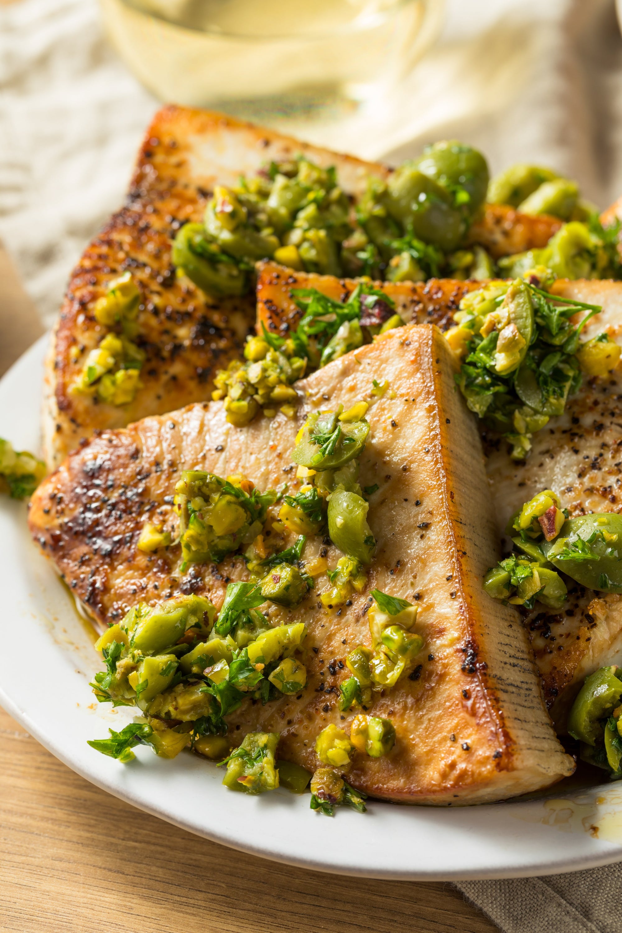 Smoked Swordfish with Tomatillo Salsa