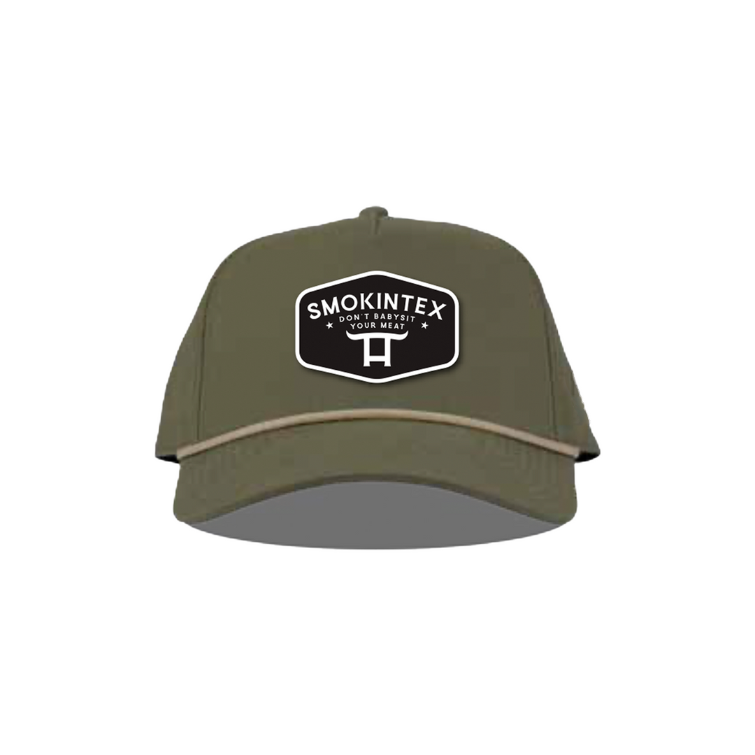 SmokinTex White & Black Leather Patch Hat