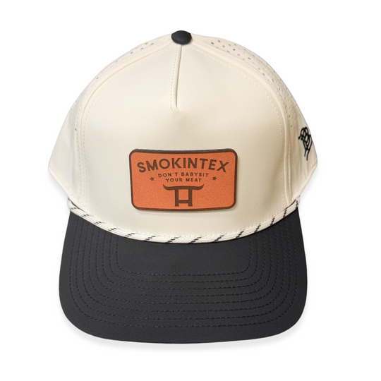 SmokinTex White Leather Patch Hat
