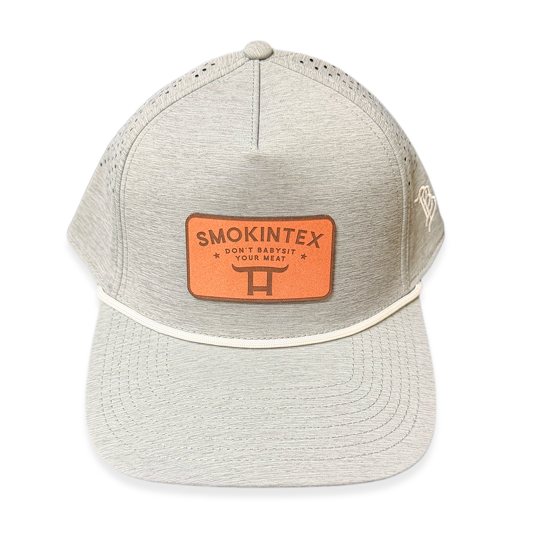 SmokinTex Gray Leather Patch Hat